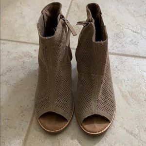 TOMS peep toe booties